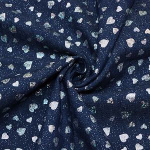 TEMU 17.68*59인치 은색 핫 스탬핑 레이저 하트 데님 원단, 재봉 공예용, 사전 세탁된 데님 소재 원단 사전 절단, 의상 식탁보 DIY 재봉 공예용 재료