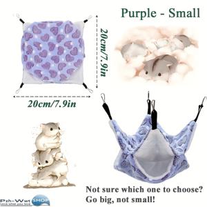 TEMU 작은 애완동물용 더블 레이어 해먹, 플러시 소형 애완동물 침대 장난감 베드 포함 - 친칠라, 앵무새, 다람쥐, 햄스터, 기니피그 케이지에 적합