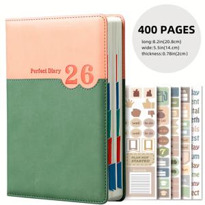 TEMU 2026 하드커버 데일리 플래너 400페이지 | 365일 할 일 목록 & 캘린더 | 신년, 생일, 개학을 위한 청소년 선물 | 생산성 플래너, 시간 관리 노트, 학습 정리자