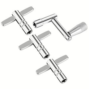 TEMU 드럼 헤드 튜닝 렌치 세트 (T자형 5.5mm 사각 드럼 키 3개 + Z자형 빠른 분해 드럼 키 1개 포함)