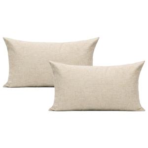 TEMU Dokriy 2개입, 린넨 소재, 베이지색 허리 던지기 베개 커버, 직사각형 베개 커버, 농가 장식에 적합한 황마 직사각형 쿠션, 침대, 소파, 카우치, 파티오 및 침실에서 실내 및 실외 사용에 적합한 중성적인 카키색 (단면)