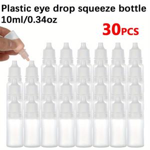 TEMU 30개입 10ml 투명 플라스틱 스포이드 병 (캡 포함), 에센셜 오일, 미니 스퀴즈 병, 휴대용 액체 용기에 적합