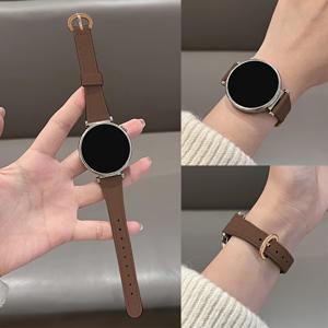 TEMU 삼성 4 40mm 44mm / 워치 4 클래식 42mm 46mm / 워치 5 40mm 44mm / 워치 5 프로 45mm / 워치 6 40mm 44mm / 워치 6 클래식 43mm 47mm / 워치 7 40mm 44mm용 20mm PU 가죽 밴드 - 라이트 럭셔리 가죽 워치 스트랩|스마트워치