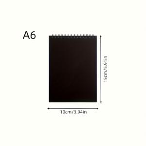 TEMU 블랙 스케치북 - 스파이럴 제본, 두꺼운 종이 페이지, A4 & 8K 사이즈, 대형 팩, 미술 학생용, 실용적 디자인, 4계절