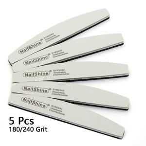 TEMU 5개 스펀지 블록 네일 파일 180/240 그레이/블랙 보트 하프 네일 버퍼 젤 폴리싱 라임 폴리싱 네일 도구 공급자