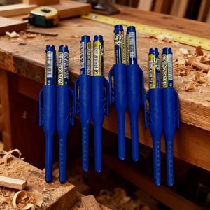 TEMU 8개입 딥 홀 마커 세트 | 45mm 긴 코 솔리드 목수 연필 (캡 스케일 포함), 방수 및 퇴색 방지 구조 스크라이버 (목공, 건축가, 목공, 프로젝트용)