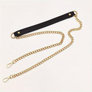 TEMU 1개 115cm 교체용 숄더 스트랩 크로스바디 가방 벨트 패션 PU 가죽 핸들 메탈 체인 가방 교체 액세서리, DIY 지갑 만들기