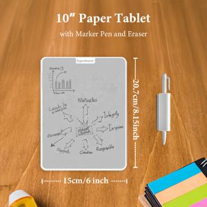TEMU 10인치 휴대용 쓰기 패드, 자석 마이크로캡슐-잉크 없음, 드라이 이레이스, 메모, 초안 드로잉 화이트보드, 할 일 목록에 이상적, 세련된 쓰기 도구, 지우개 & 펜 포함, 전문 예술용