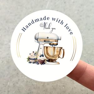 TEMU 96개 핸드메이드 하트 스티커 - 빈티지 믹서, 케이크, 베리 디자인 특징. 이 테마의 감사 라벨은 베이킹 패키지, 홈메이드 간식, 선물 포장, 소규모 비즈니스 브랜딩에 완벽합니다. 고품질 종이로 제작되었습니다.