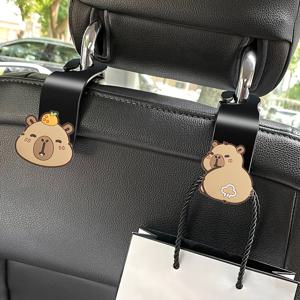 TEMU 2개 귀여운 카피바라 차량용 시트 후크, 창의적인 다기능 소형 PVC 차량 내부 정리함, 범용, 차량 시트 뒷면 정리함, 차량 장식 수납 후크, 디자인, 간편한 설치, 일상 사용에 적합