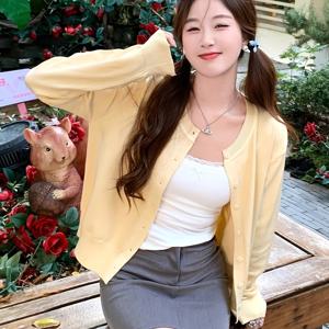 TEMU 여성용 가벼운 루즈핏 가디건 스웨터, 플러시 탑