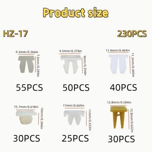 TEMU 230개 범용 자동차 플라스틱 나사 클립 세트 - 차량 번호판, 도어 패널, 범퍼 및 암레스트에 적합한 스퀘어 베이스 클립 - 내구성 있는 소재, 대부분의 모델과 호환 가능, 변형 방지