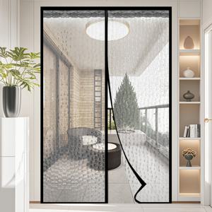 TEMU EVA 플라스틱 자석 도어 커튼 겨울용 반투명 워터 큐브 블랙 방풍 홈 보온 차가운 공기 차단 비호흡성 무드릴 침실 서재 식당 주방 발코니, 욕실용, 27