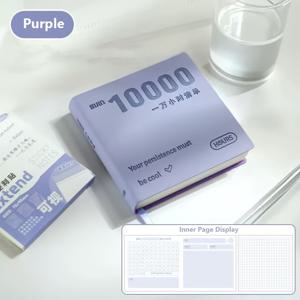 TEMU 만시간 가죽커버 플래너 - 자기관리용 수첩, 휴대용 사각노트북 & 일정책