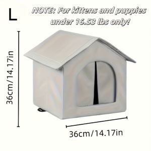 TEMU 1개 대형 야외 고양이 집, 방풍 및 추운 겨울 쉼터, 실내/야외 고양이를 위한 넓은 내부, 내구성 있는 폴리에스터, 간편한 조립 (도구 불필요) - 노숙 고양이, 애완동물 쉼터, 모던 디자인에 적합