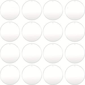 TEMU 100개 투명 아크릴 원형 블랭크 디스크 (중앙 구멍 포함) - 미니 원형 태그, 100장 DIY 액세서리 제작용, 크리스마스 장식, 펜던트 비즈, 코스터, 게임 토큰 - 내구성 & 정밀한 가장자리, 매끄러운 구형 표면, 다용도 미니 펜던트 공예, 축제 및 일상 사용, DIY 프로젝트에 이상적, 가볍고 필요한 크기로 쉽게 절단 가능