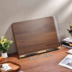 TEMU 전문가용 대형 나무 독서대 - 8단계 조절 가능 인체공학적 디자인 | 책, 요리책, 노트북, 태블릿, Kindle를 위한 접이식 홀더 (데스크탑 및 주방용)