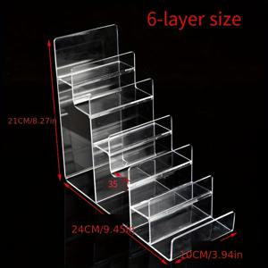 TEMU 1-7단 멀티 레이어 아크릴 디스플레이 랙, 지갑 보관 선반, 주얼리 및 화장품 디스플레이 스탠드, 투명 보관 랙, 상점 카운터 상판 이중 사용, 가죽 및 안경 디스플레이 소품