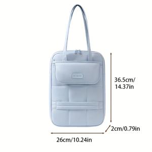 TEMU 노트북 슬리브 가방, 14인치 이하 노트북용 여행 숄더 노트북 내부 케이스, 수화물 손잡이 슬롯 & 다중 포켓 디지털 액세서리 정리함|노트북파우치