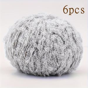 TEMU 알파카 60%, 폴리에스터 30%, 안티필링 섬유 10% 혼방으로 제작된 6개입 털실 세트입니다. 독특한 루프 디자인으로 스웨터, 스카프, 모자, 바지, 조끼, 인형 머리 등 스웨터 뜨개질 및 코바늘 뜨개질에 적합하며 부드럽고 따뜻한 각종 공예품 제작에 사용할 수 있습니다.|뜨개실