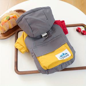 TEMU 가을과 겨울용 두꺼운 컬러 블록 어드벤처 재킷, 따뜻하고 편안한 비숑 강아지 고양이 범용 애완동물 의류, 개 겨울 옷, 겨울용 개 코트|강아지옷