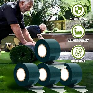 TEMU 양면 고점도 인조 잔디 접합 테이프 - 영구 합성 잔디 솔기용 엑스트라 스틱 양면 접착제, 야외 잔디 & 카펫 연결 (헤비듀티)