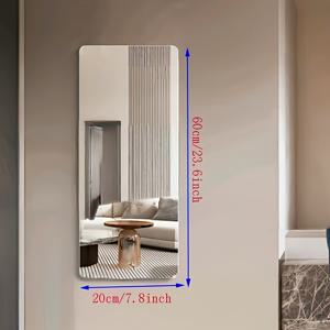 TEMU 셀프 접착식 무드릴 아크릴 전신거울 - 플라스틱 프레임 내구성 강한 대형 옷장 거울, 스크래치 방지 표면, 홈, 기숙사, 화장대용 - 간편한 접착식 설치 (거울, s, 드레싱룸용)