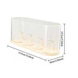 TEMU 투명 디스플레이 케이스 스탠드 포함, 데스크탑 방습 투명 디스플레이 피스, 확장형 보관함, 보관 선반, 네 개의 피규어 수납 가능, 수집품, 소프트 토이 정리대, 쌓을 수 있는 수집품 디스플레이 선반, 인형 미포함, 크리스마스 및 할로윈 선물, 보관함 & 정리함, 4.0 호환