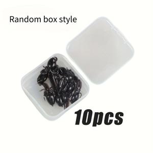 TEMU 10개입 박스형 바이오닉 올챙이 루어, TPE 부력 올챙이 소프트 베이트, 고현실감 및 물림 저항, 강화된 싱글 훅 디자인, 바브드 훅이 있는 지그 루어, 민물 및 바닷물 플라이 낚시용, 잉어, 메기, 배스, 송어, 연어 낚시에 적합