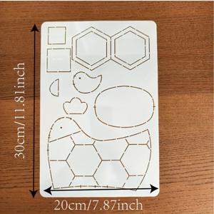 TEMU 패치워크 공예용 재봉 템플릿 - 닭 장보기 바구니 및 링 홀더 디자인 - 기하학적 패턴에 꽃무늬 장식 - 안경 및 기타 용품 정리에 적합