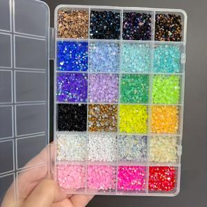 TEMU 8500개 반짝이는 플랫백 라인스톤 - 24가지 색상, 레진, 네일 아트, 얼굴 장식, 폰 케이스 액세서리, 패션 액세서리, 네일 아트 용품에 적합