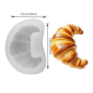 TEMU 크루아상 모양 캔들 실리콘 몰드 - 캔들 만들기용, 1개 레진 캔들 비누 클레이 DIY, 홈 데코 공예 몰드, 휴일 생일 선물 특별