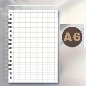 TEMU 2개 A4 투명 프로스트 커버 80매 160페이지 가로선 노트북 내구성 그리드 스프링 노트북 A6 레트로 필기 노트 성인용 메모장 학교 노트 다이어리 노트 그리드 노트 사각 노트