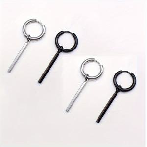 TEMU 2/4개 세트 펑크 스타일 긴 사각형 알러지 방지 귀걸이, 트렌디한 스테인리스 스틸 귀걸이, 데일리 및 모든 행사에 적합. 친구와 가족을 위한 이상적인 선물, 남녀 모두에게 적합