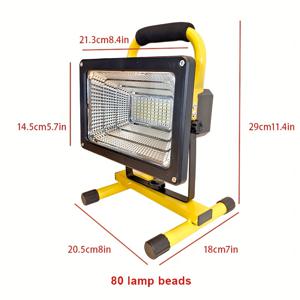 TEMU 80구 전구, 8000mAh 충전식 비상등 | 강/약광 모드, 연속 밝기 조절, 빨간색/파란색 깜박임, 충전식 리튬 배터리, 야외 스포츠, 야간 산책, 캠핑, 낚시 등에 적합