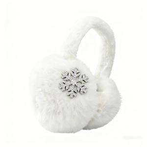 TEMU 눈꽃 라인스톤 멀티컬러 플러시 귀마개, 따뜻함과 귀 보호를 위한 겨울 필수품, 부드럽고 피부 친화적, 눈꽃 장식이 있는 스타일리시하고 정교한 제품