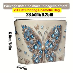 TEMU 매우 아름답고 파란색 나비 디자인의 메이크업 가방입니다. 휴대용으로 접을 수 있으며 지퍼로 잠금됩니다. 휴일, 우정, 크리스마스, 생일, 발렌타인데이, 졸업 선물, 여행용 보관에 적합합니다.