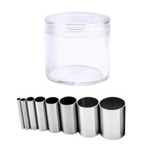 TEMU 8피스 폴리머 클레이 커팅 및 펀칭 라운드 몰드 세트 (플라스틱 보관함 포함), 클레이 몰드, 소형 라운드 펀치, 폴리머 클레이/모델링 클레이 도구, 소형 수공예에 적합