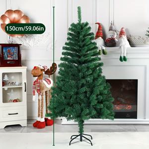 TEMU 크리스마스 트리, 650개의 가지 팁으로 구성되어 있으며, 전부 잎사귀로 만들어졌으며, 진정한 휴일 장식을 위한 두꺼운 가지가 특징입니다. 조립이 용이한 받침대가 함께 제공되며, 실내 및 실외 파티 장식에 적합합니다 (그린 버전)