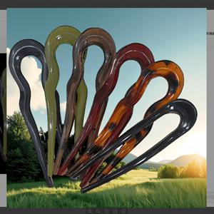 TEMU 6개 세트 우아한 U자형 헤어클립 - 아크릴 빈티지 스타일 오벌 디자인, 단색 헤어 액세서리, 여성용, 한푸 & 치파오, 발렌타인데이 & 어버이날 선물, 사계절 사용 가능, 치파오 장식용 헤어 액세서리