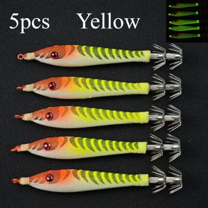 TEMU 5개 세트 야광 문어 바늘과 바늘, 문어 미끼 낚시에 적합한 디자인