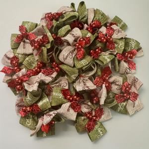 TEMU 30개 미니 크리스마스 리본 | 클래식 레드 & 그린 패브릭 리본, 흰색 점 & 금색 팁, 손바느질처럼 생긴 엣지, 크리스마스 트리 장식, 선물 포장, 웨딩 파티, 새해 - 대량 팩 미니 리본 장식품