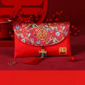 TEMU 중국풍 행운 지갑 | 플로럴 스타일, 축제 분위기와 , 태슬, 카드 홀더, 봉투, 빨간 봉투, 선물 포장 가방 | 축제, 결혼식, 생일, 새해 선물로 이상적