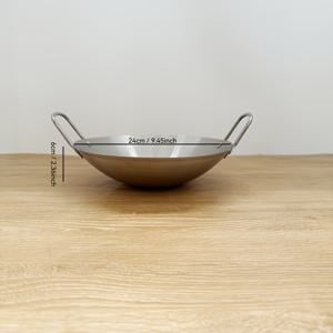 TEMU 스테인리스 스틸 드라이 포트 캐서롤 | 두꺼운 알코올 스토브 호환, 가정 및 상업용 이중 손잡이 소형 냄비