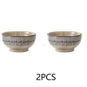 TEMU 2/4개입 4.5인치 두꺼운 세라믹 볼 | 살라드/밥/디저트/스ープ/면 볼, 언더글레이즈 컬러 디자인, 전자레인지 사용 가능, 데일리 사용, 식당 및 집들이 선물로 이상적, 패턴, 원형 모양, 세라믹 소재