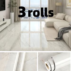 TEMU 3롤 초광폭 자가 접착 방수 비닐 바닥재 & 벽지 - 리얼리스틱 대리지 스티커 바닥 타일, 욕실, 거실용 - 쉬운 설치, 내구성 강함, 무봉제