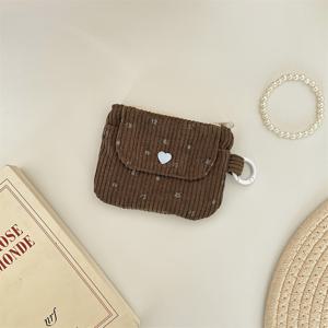TEMU 코듀로이 동전 지갑, 여성 지갑, 지퍼형 카드 홀더, 은행 카드 및 ID 파우치, 립스틱 메이크업 가방