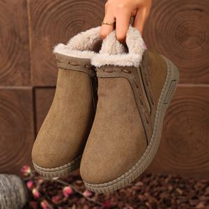 TEMU 여성용 겨울 패션 캐주얼 로퍼. 단색 디자인, 심플하고 스타일리시, 지퍼로 쉽게 신고 벗기, 홈 레저, 데일리 웨어, 야외 활동에 적합. 여성을 위한 휴일 선물, 여성 신발|단화