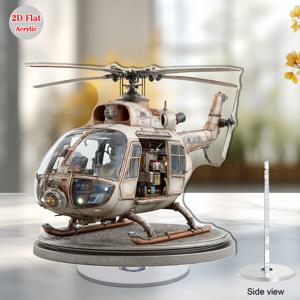 TEMU 회전 프로펠러 및 개폐식 도어가 있는 2D 평면 회전형 모델 - 책상용 전시품으로 적합한 투명 아크릴 본체, 항공 테마 수집품, 크리스마스 장식 - 복제품, 2D 평면