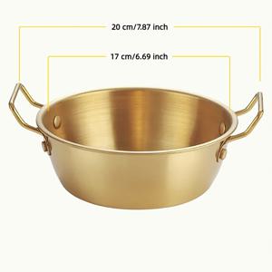 TEMU 1개 스테인리스 스틸 국수 그릇 세트 - 일본식 라멘/한국식 반찬 그릇 손잡이 포함 | 다양한 사이즈의 수프 & 샐러드 그릇, 푸, 곡물 & 식사 준비용 | 오븐/식기세척기 안전 (골든)